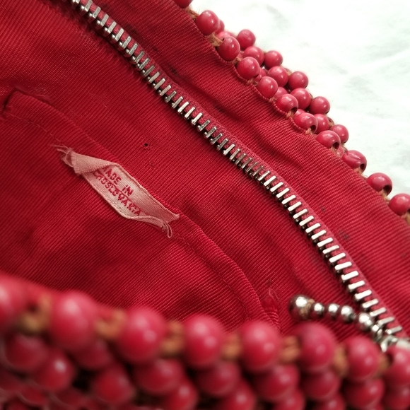 Vintage Czechoslovakian Wood Bead Purse - Picture 7 of 10